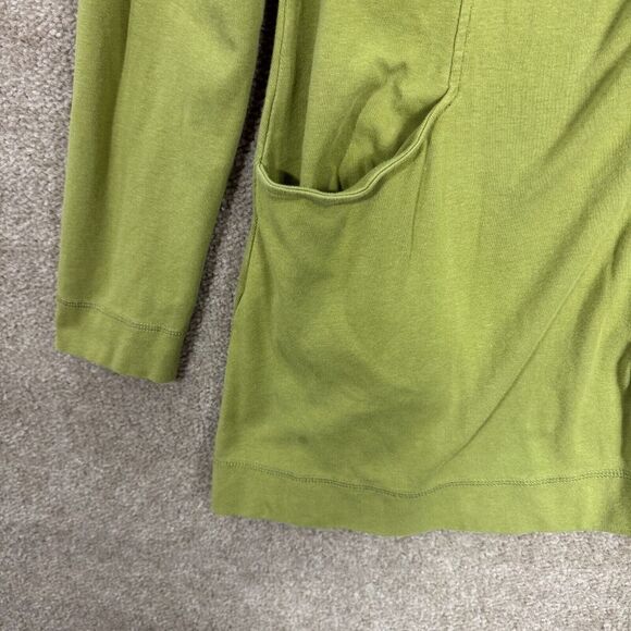Soft Surroundings Cardigan Sweater Womens Medium M Green Snap Front Pockets Long - Picture 3 of 9